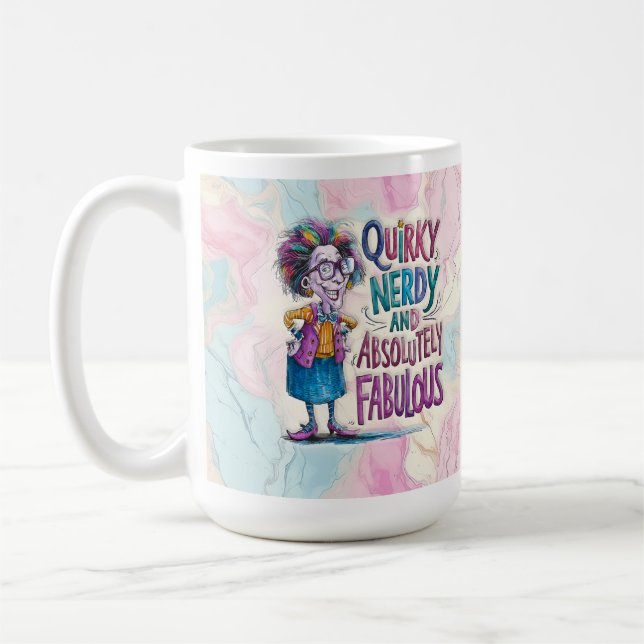 Caneca De Café Nerdy Engraçada Mulher Café Mug (Esquerda)