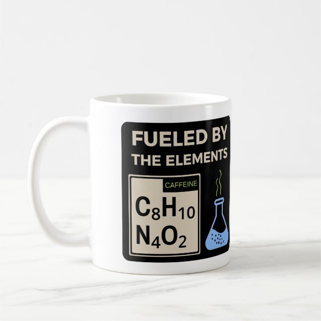 Caneca De Café Nerdy Gift for Coffee Lovers Fueled by the Element (Esquerda)