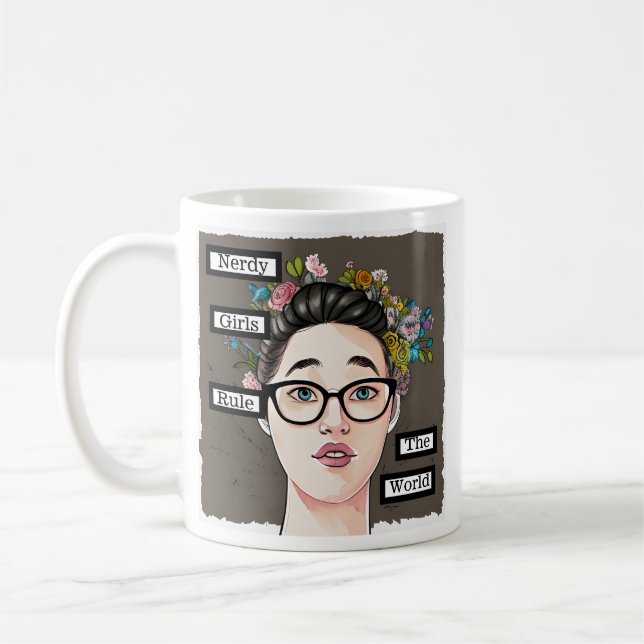 Caneca De Café Nerdy Girls governa o mundo (Esquerda)