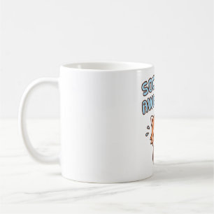 Caneca De Café Nervoso Panda Vermelho Socialmente Engraçado