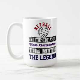 Caneca De Café Netball do slogan da legenda do treinador