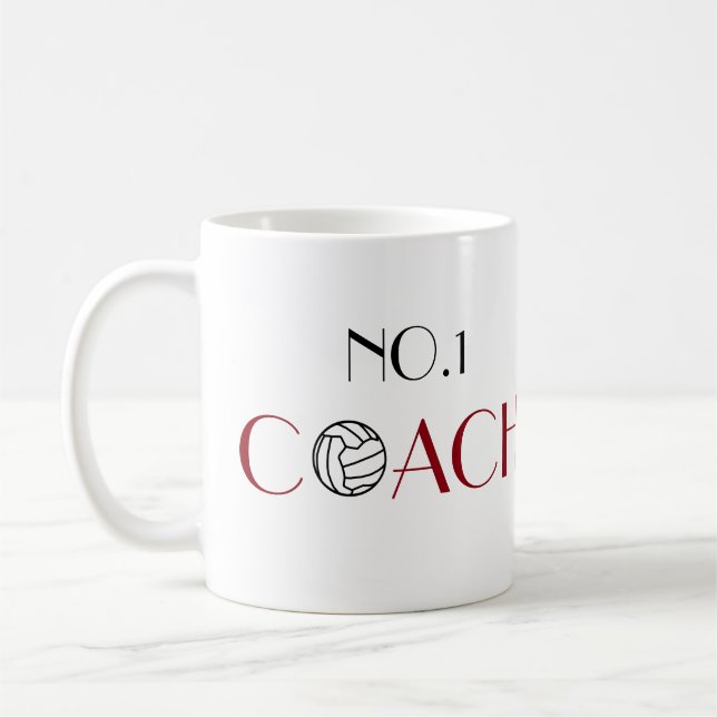 Caneca De Café Netball inspirador do treinador No.1 (Esquerda)