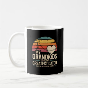 Caneca De Café Netos Vovô Dia de os pais De Pesca Retrogracioso