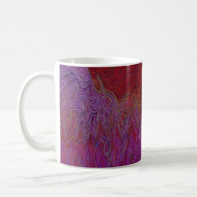 Caneca De Café "Neural Firestorm" Abstrato" Red Purple (Esquerda)