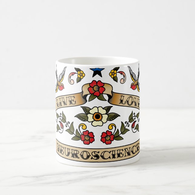 Caneca De Café Neurociência viva do amor (Centro)