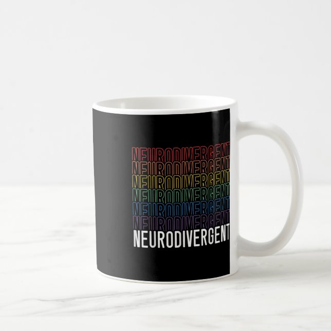 Caneca De Café Neurodivergente Neurodiversidade Arco-Íris Adhd As (Direita)