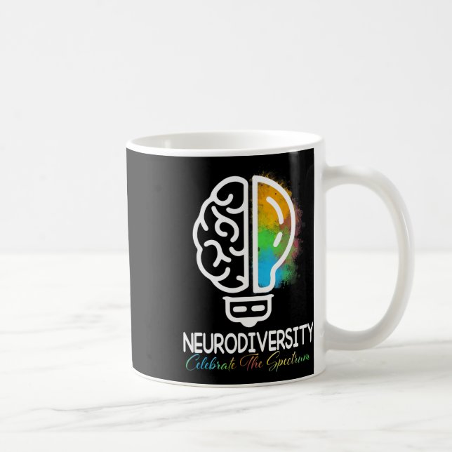 Caneca De Café NeuroDiversidade Autismo Espectro Asd Arco-Íris Br (Direita)