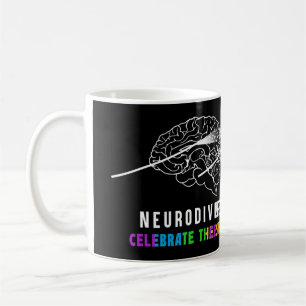 Caneca De Café Neurodiversidade, Celebre O Espectro. O cérebro
