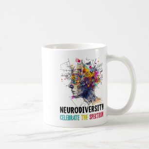 Caneca De Café Neurodiversidade Cérebro Autismo Sensibilização e