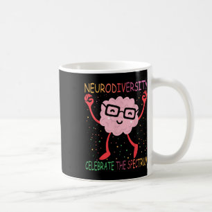 Caneca De Café Neurodiversidade Cérebro Autismo Sensibilização e 
