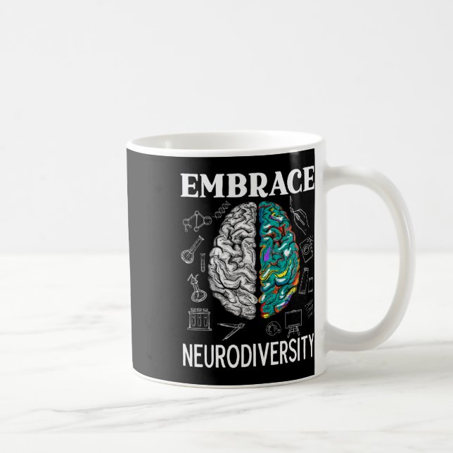 Caneca De Café Neurodiversidade e consciência saúde mental (Direita)