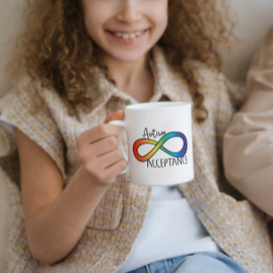 Caneca De Café Neurodiversity Autismo Aceitação Arco-Íris Bot