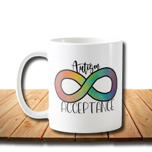Caneca De Café Neurodiversity Autismo Aceitação Arco-Íris Bot
