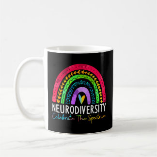 Caneca De Café Neurodiversity Autismo Espectro Asd Adhd Arco-Íris