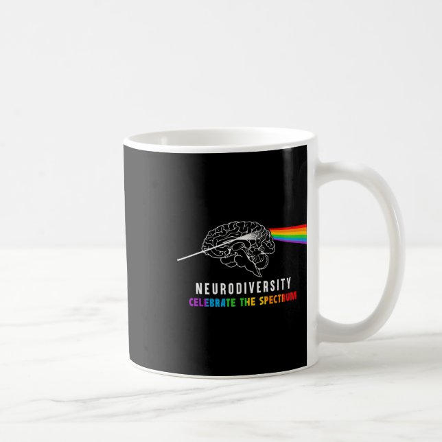 Caneca De Café Neurodiversity Autismo Espectro Cérebro Asd Chuva  (Direita)