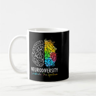 Caneca De Café Neurodiversity Autismo Spectrum ASD ADHD Rainbow B