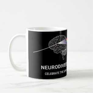 Caneca De Café Neurodiversity Autismo Spectrum ASD ADHD Rainbow B