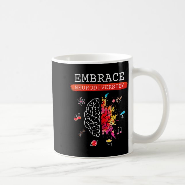 Caneca De Café Neurodiversity Embrace Adhd Autism Asd Awareness G (Direita)