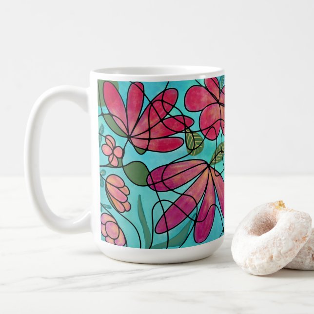 CANECA DE CAFÉ NEUROGRÁFICO FLORES DE PRIMAVERA (Com Donut)