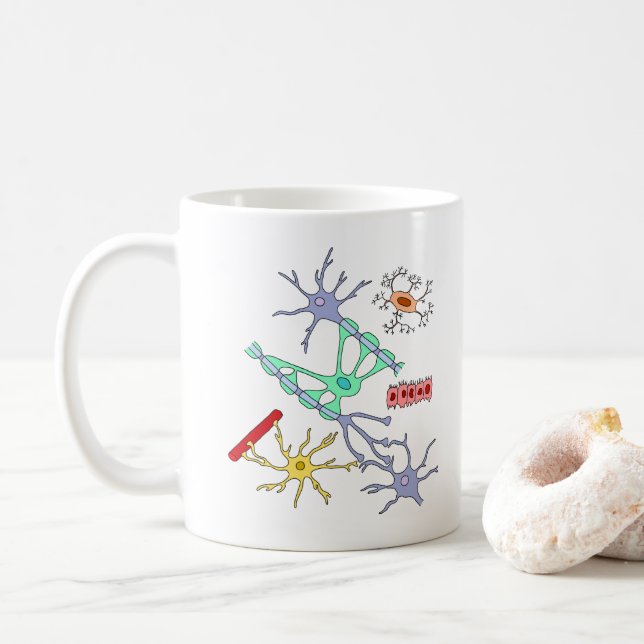 Caneca De Café Neurônios E Glia (Com Donut)