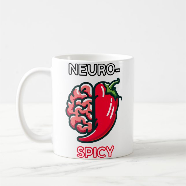 Caneca De Café Neurospicy Neurodivergence Funny Adhd Autism Humor (Esquerda)