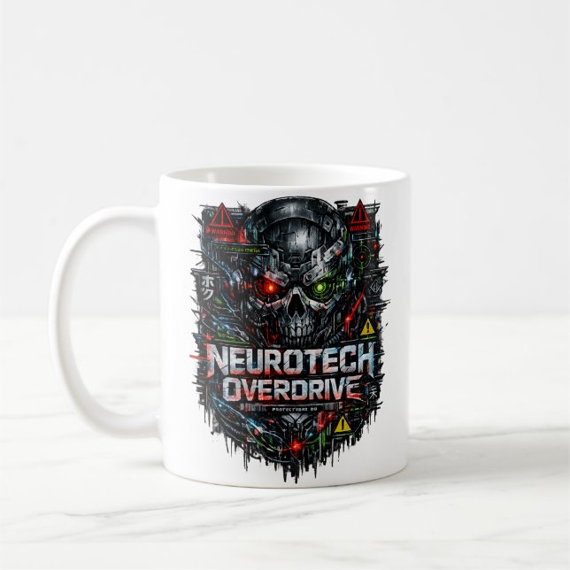 Caneca De Café Neurotech Overdrive Cyberpunk (Esquerda)