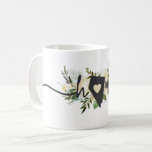 Caneca De Café Nevada Estado Personalizado Cidade Natal Rústico F