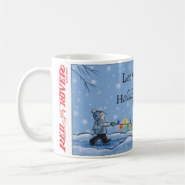 Caneca De Café Neve de Férias Vermelhas e Rover Andando