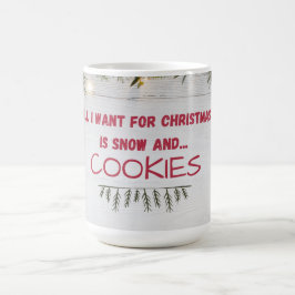 Caneca De Café "Neve e Cookies" Quente, Cozy, Nostálgico