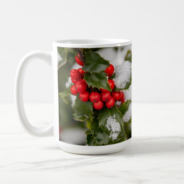 Caneca De Café Neve E Holly (Esquerda)