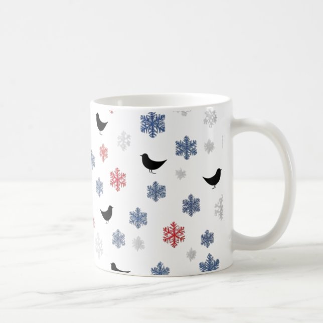 Caneca De Café Neve escandinava - Vermelho minimalista, branco (Direita)