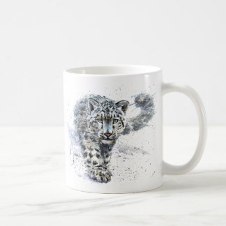 Caneca De Café Neve Leopardo Watercolor