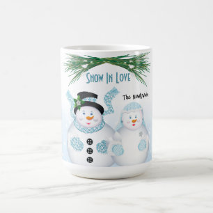 Caneca De Café Neve no Amor Casamento de Inverno