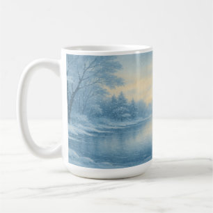 Caneca De Café Neve Sobre A Cidade