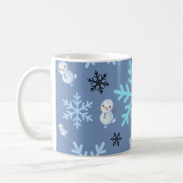 Caneca De Café Neves e flocos de neve em azul-real