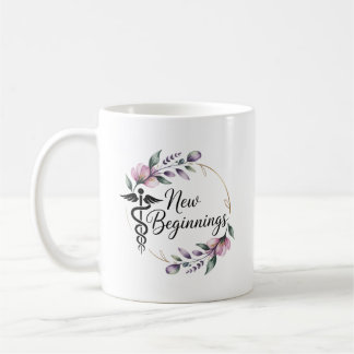 Caneca De Café New Beginnings First Day as Nurse Personalized