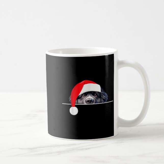 Caneca De Café New Foundland Dog Lover Funny Santa Hat Christmas  (Direita)