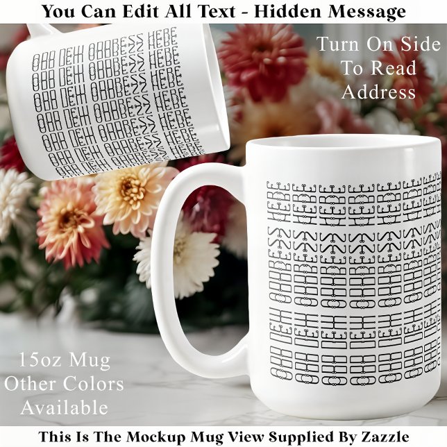 Caneca De Café New Home Custom Address Hidden Message Modern (Criador carregado)