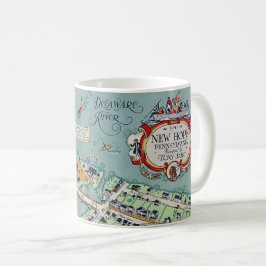 Caneca De Café New Hope PA Vintage Illustration Mug
