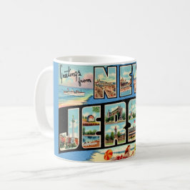 Caneca De Café New Jersey Greeting Vintage Postcard Mug