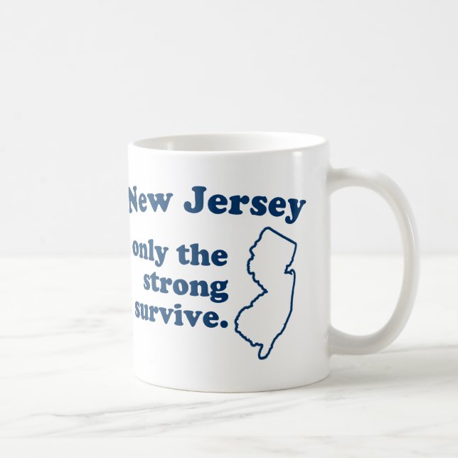 Caneca De Café New Jersey Somente Os Fortes Sobrevivem (Direita)