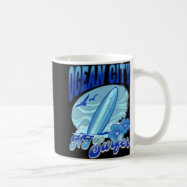 Caneca De Café New Jersey Surfer Ocean City Nj Surfing Beach Sand (Direita)