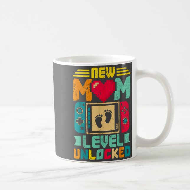 Caneca De Café New Mom Level Unlocked Gamer Valentine's  (Direita)
