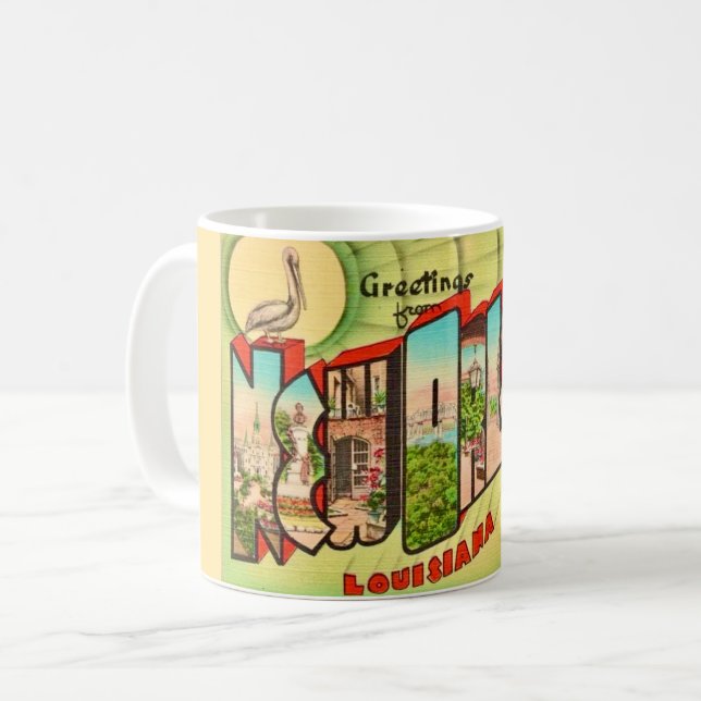Caneca De Café New Orleans Postcard Mug (Frente Esquerda)