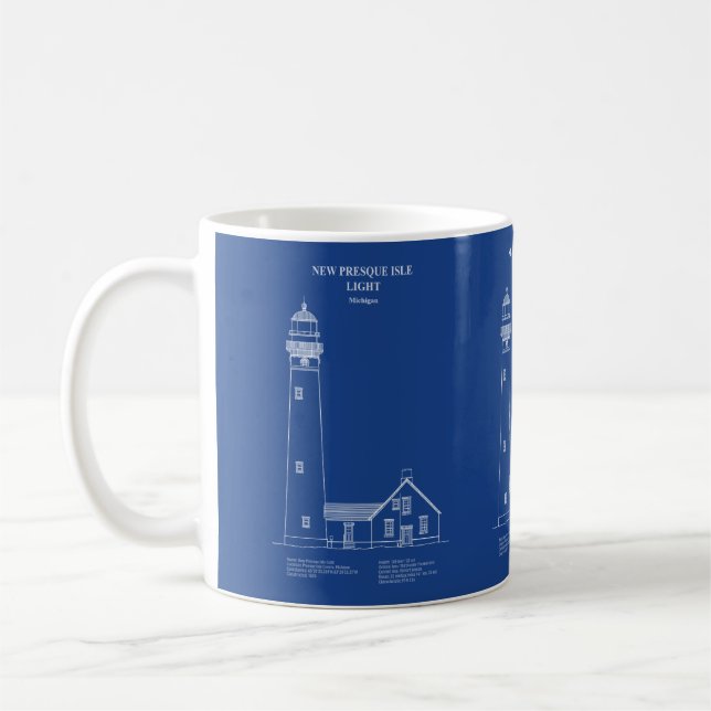 Caneca De Café New Presque Isle Lighthouse - Michigan - AD (Esquerda)