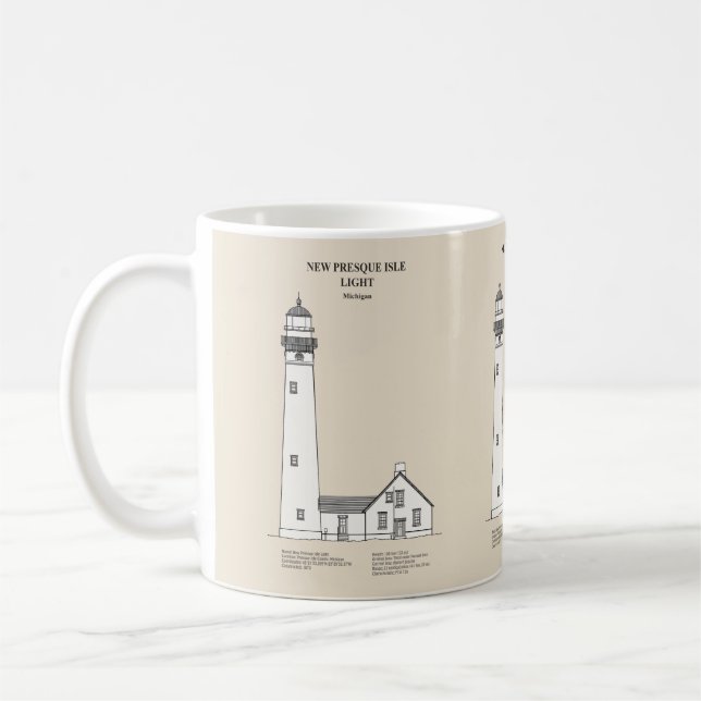 Caneca De Café New Presque Isle Lighthouse - Michigan - SBD (Esquerda)