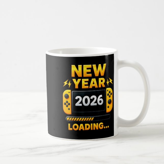 Caneca De Café New Year 2026 Loading Gaming Controller New Years  (Direita)