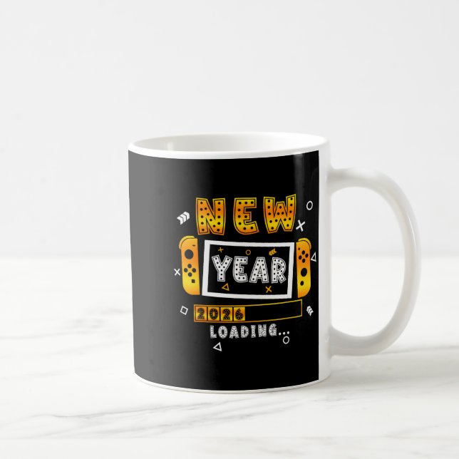 Caneca De Café New Year 2026 Loading Video Gamers New Years Eve P (Direita)
