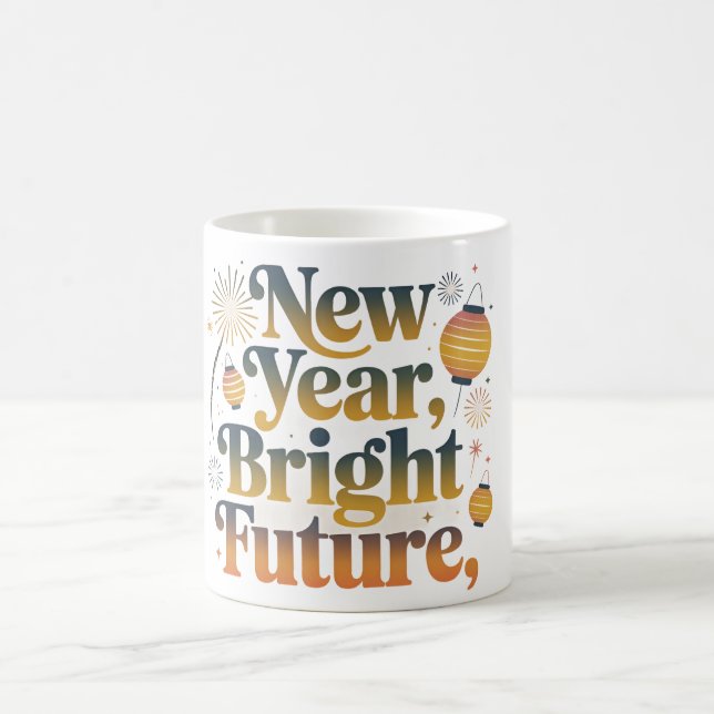 Caneca De Café New Year Bright Future Festive Coffee Mug (Centro)