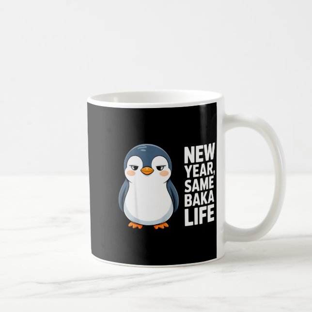 Caneca De Café New Year Same Baka Life Funny Penguin Anime Style  (Direita)